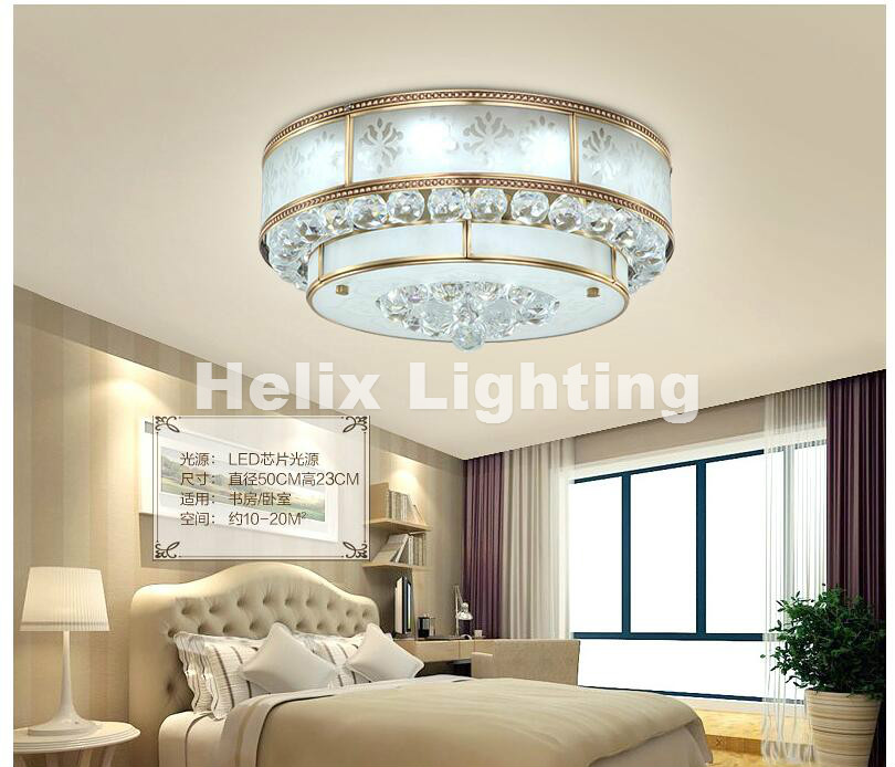 bronze american countryside style wrought iron led ac ceiling light cloth art asile lamp bedroom decoration lamp