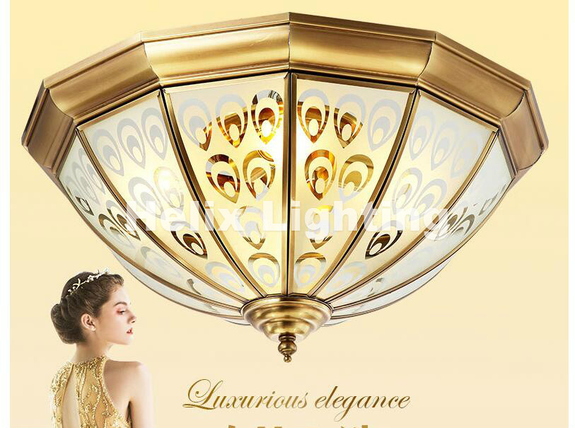 bronze copper ceiling light glass lampshade led ceiling lamps dining room living room living room ceiling lights