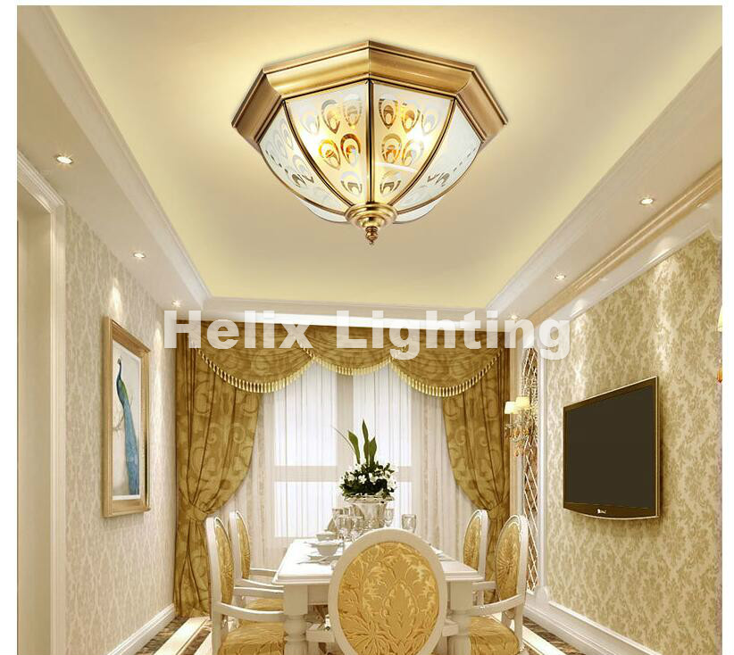 bronze copper ceiling light glass lampshade led ceiling lamps dining room living room living room ceiling lights