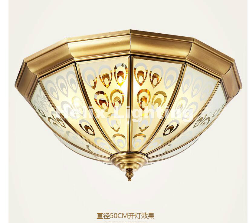 bronze copper ceiling light glass lampshade led ceiling lamps dining room living room living room ceiling lights