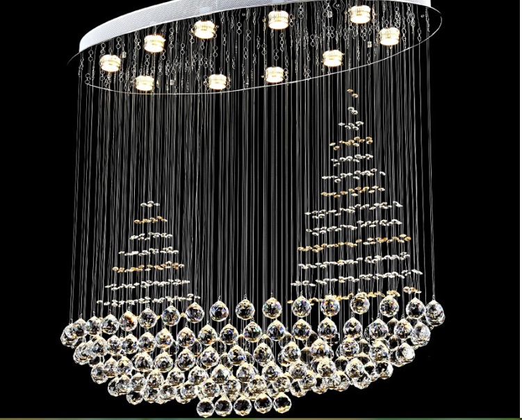 ceiling lamp oval crystal chandelier light fixture crystal lamp with gu10 lights included stair lighting l1000mm