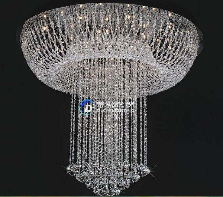 ceiling lamp round crystal chandelier light fixture crystal lamp bulbs included stair lighting dia 800mm