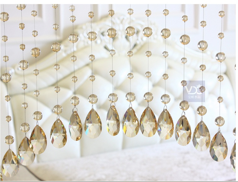 champagne crystal bead chain decor window curtain door curtain wedding decoration aaa k9 crystals guaranteed