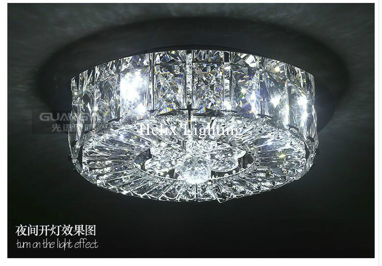 champagne modern 18w led ceiling lights ceiling lamp flush mount crystal light ac 90-260v surface mounted hallway ceiling lamp