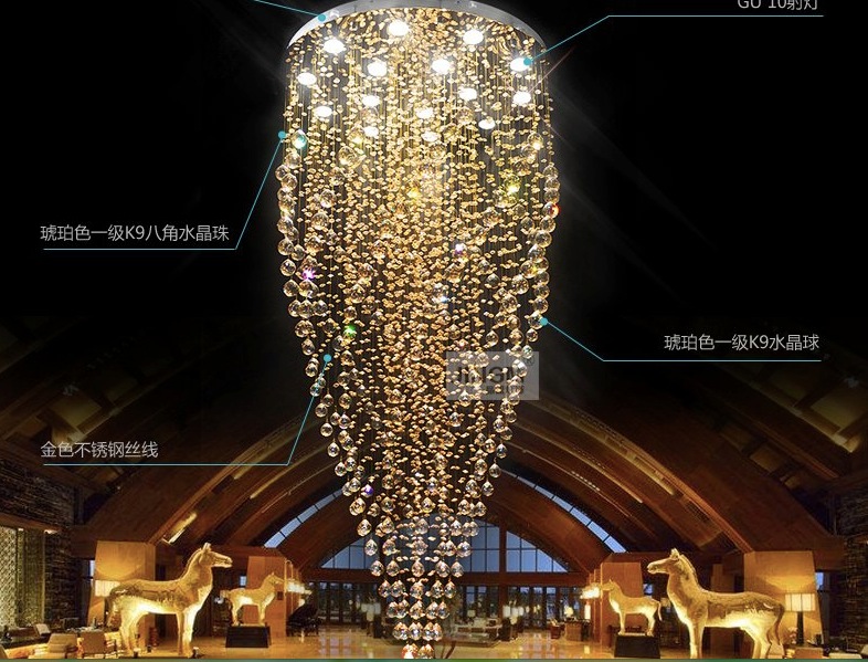 chandeliers,crystal pendant lamp first-level k9 crystal chandelier for living room with g10 bulbs,led bulbs