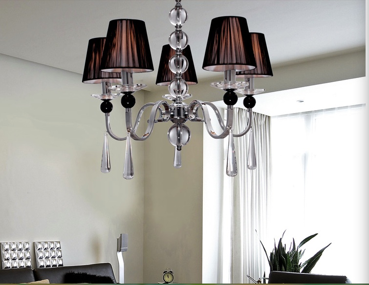 chrome european style chandelier 5l d580mm h530mm fashionable living room chandelier decoration lighting fixture