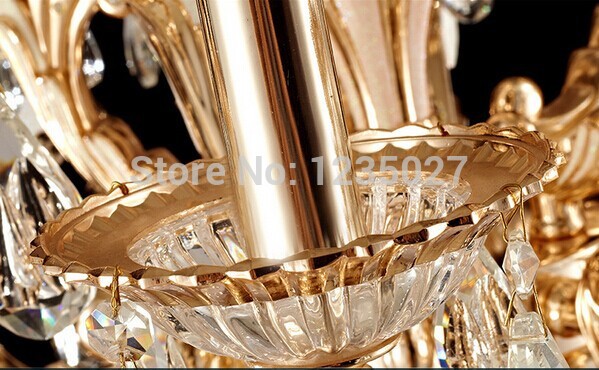 classic metal crystal chandelier gold color crystal luster hanging lamp 3 designs for selection