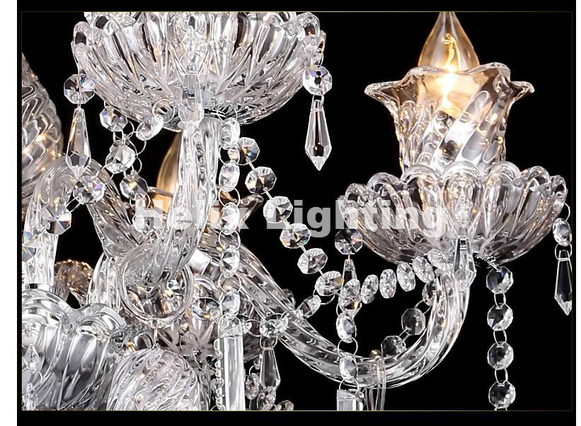 clear luxurious export k9 clear crystal chandelier 6/8/10/12arms export class a k9 crystal chandeliers ac e14 led