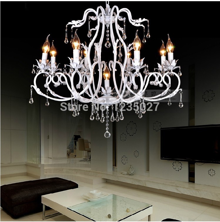 continental crystal candle lamp vintage wrought iron chandelier bedroom dining-room lamp lighting lamps