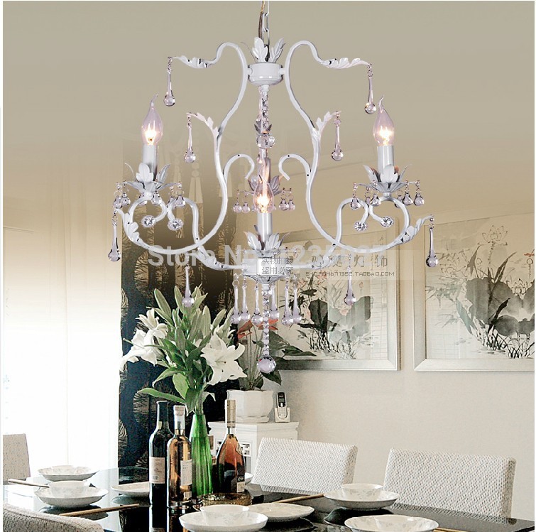 continental crystal candle lamp vintage wrought iron chandelier bedroom dining-room lamp lighting lamps