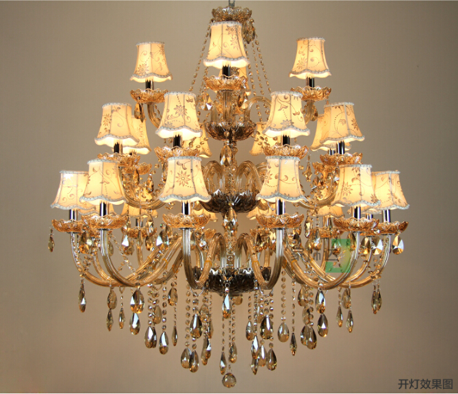 crystal chandelier 28 arms crystal light l16+l8+l4 d1300mm h1600mm fashion chandelier modern large chandelier