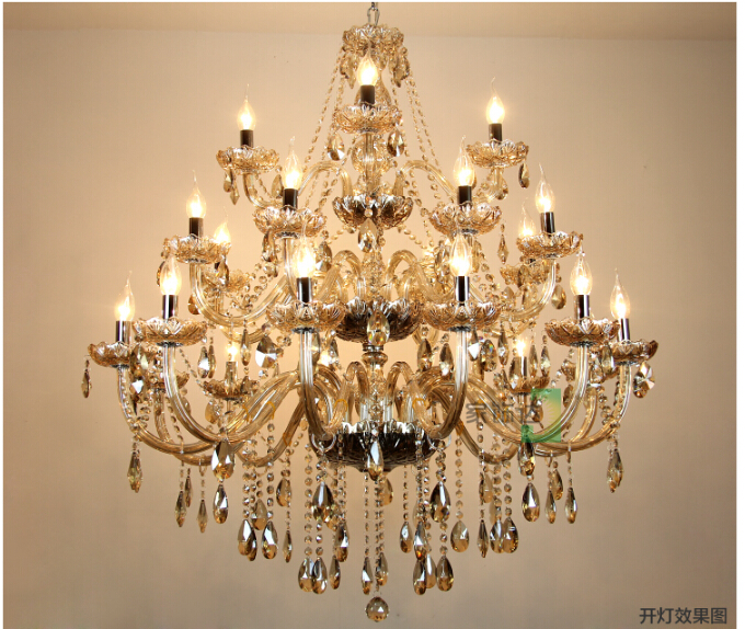 crystal chandelier 28 arms crystal light l16+l8+l4 d1300mm h1600mm fashion chandelier modern large chandelier