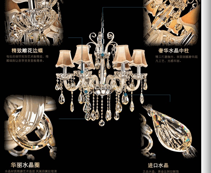 crystal chandelier 8 arms luxury crystal light fashion chandelier crystal light modern chandeliers d650mm h680mm