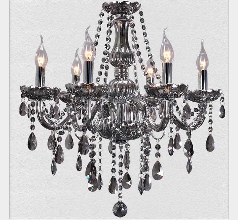 crystal chandelier living room lustres de cristal decoration smokey pendants chandeliers home lighting indoor lamp