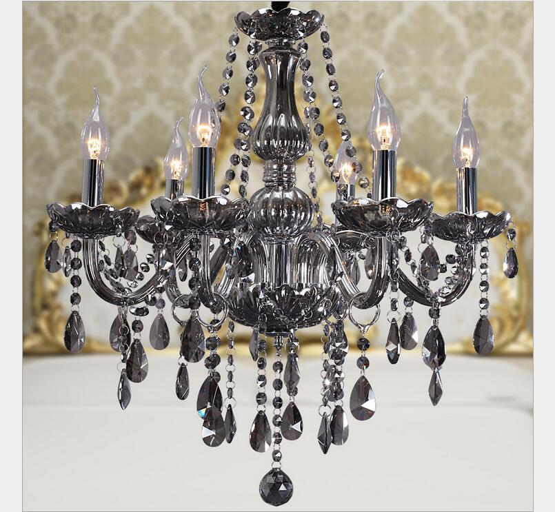 crystal chandelier living room lustres de cristal decoration smokey pendants chandeliers home lighting indoor lamp