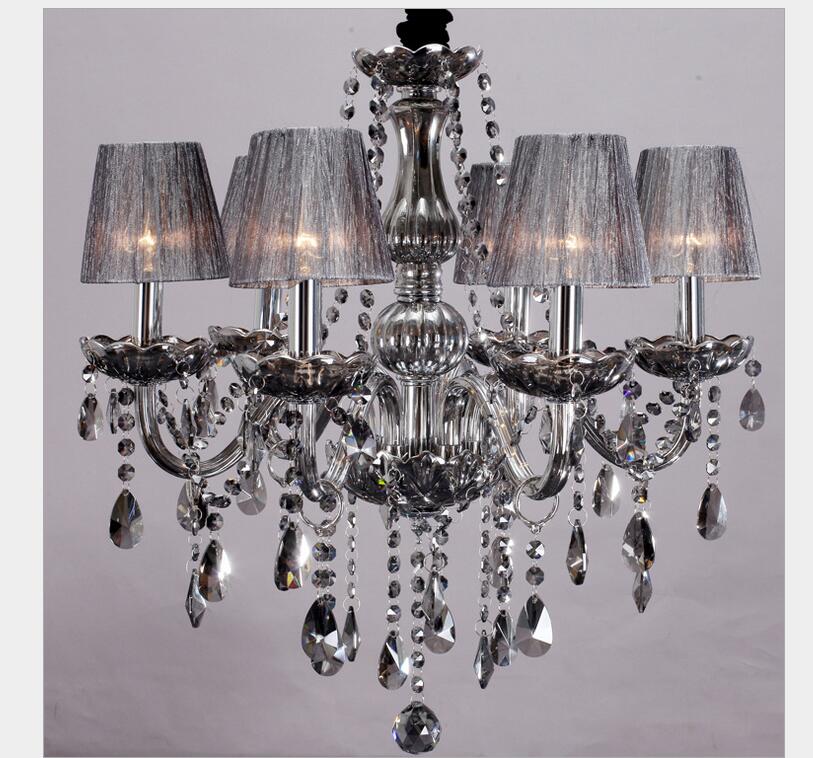 crystal chandelier living room lustres de cristal decoration smokey pendants chandeliers home lighting indoor lamp