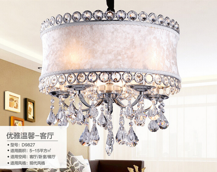 crystal chandeliers classic fabric led modern chandelier home living lighting lustres de sala,lustre de cristal