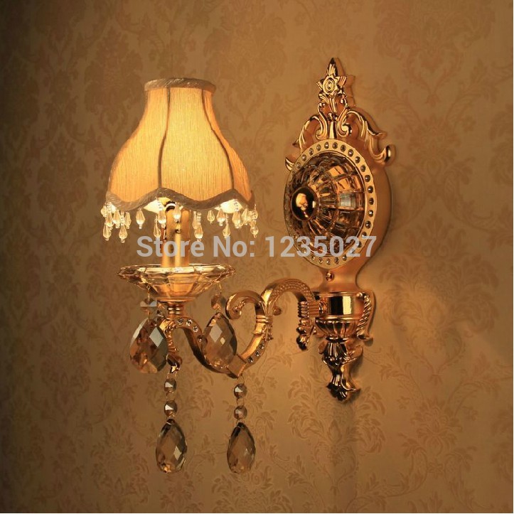 crystal decoration gold alloy single side e14 candle bulb wall mounted indoor crystal wall lamps lighting