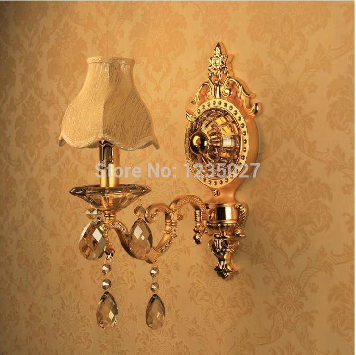 crystal decoration gold alloy single side e14 candle bulb wall mounted indoor crystal wall lamps lighting