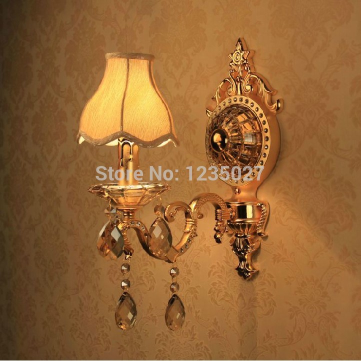 crystal decoration gold alloy single side e14 candle bulb wall mounted indoor crystal wall lamps lighting