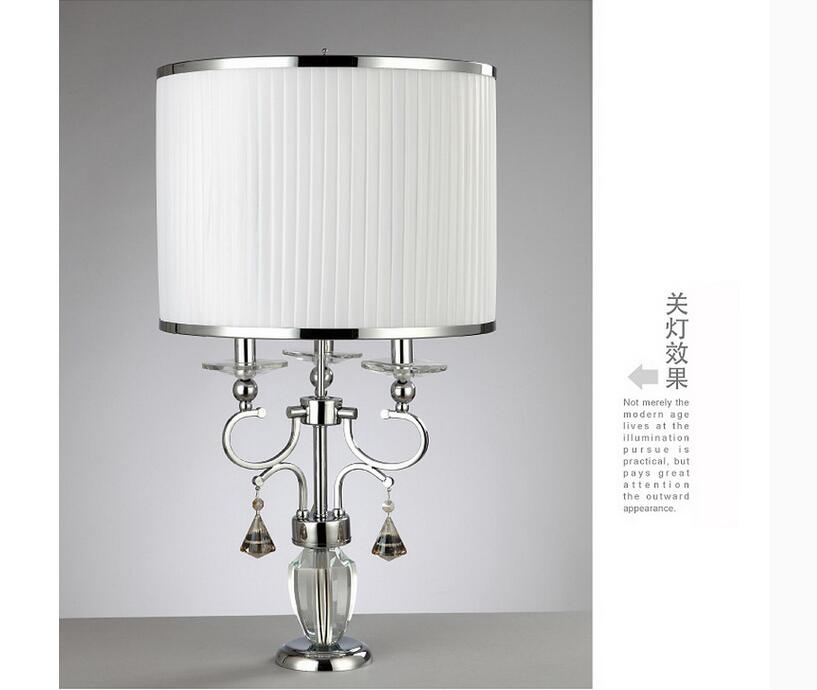 crystal table lamp modern luxury chrome color crystal table lamp d400mm h700mm led european style bedroom bedside lighting lamp