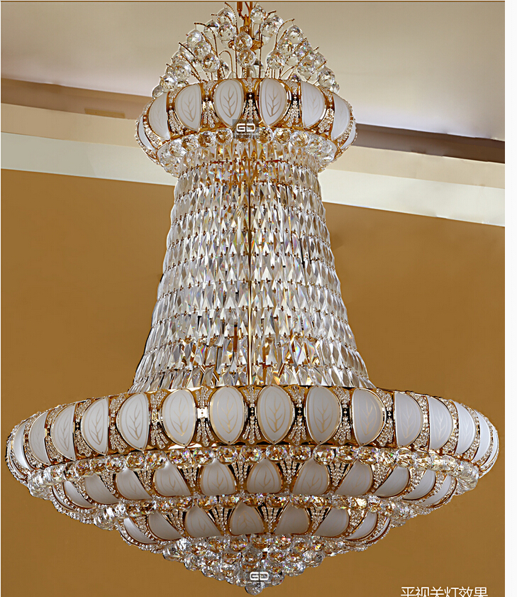 d1000mm goldtraditional big crystal chandelier pendant lamp 36l e14 led empire el chandelier ac guaranteed