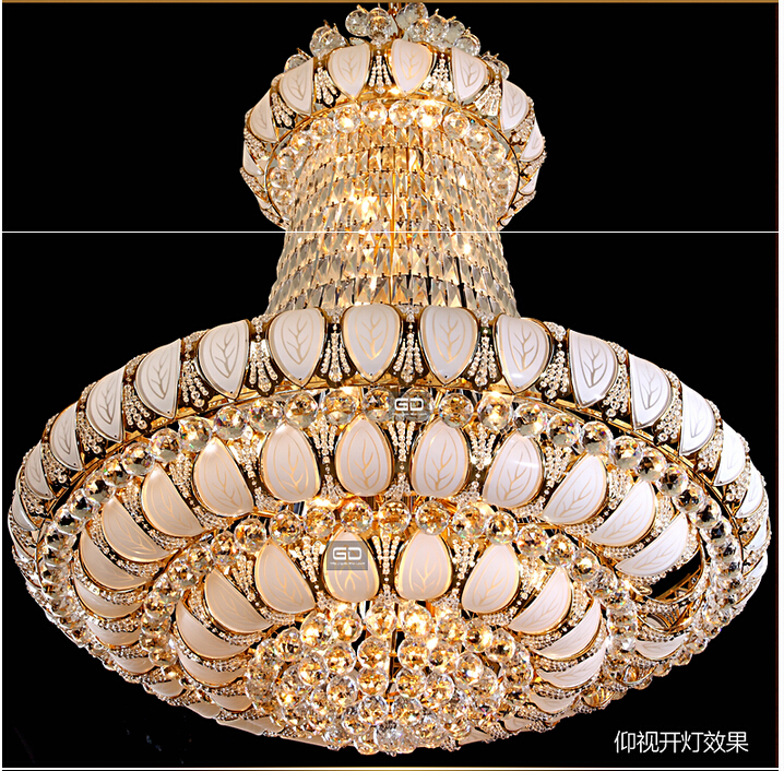 d1000mm goldtraditional big crystal chandelier pendant lamp 36l e14 led empire el chandelier ac guaranteed