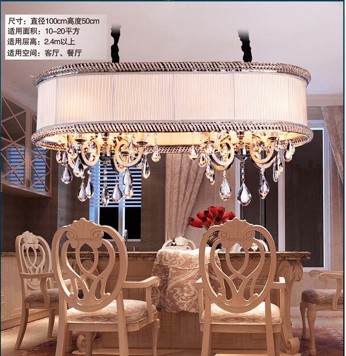 d1000mm h500mm crystal chandeliers classic fabric led modern chandelier home living lighting lustres de sala,lustre de cristal