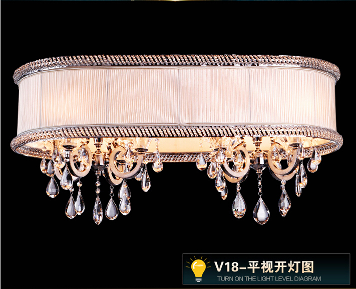 d1000mm h500mm crystal chandeliers classic fabric led modern chandelier home living lighting lustres de sala,lustre de cristal