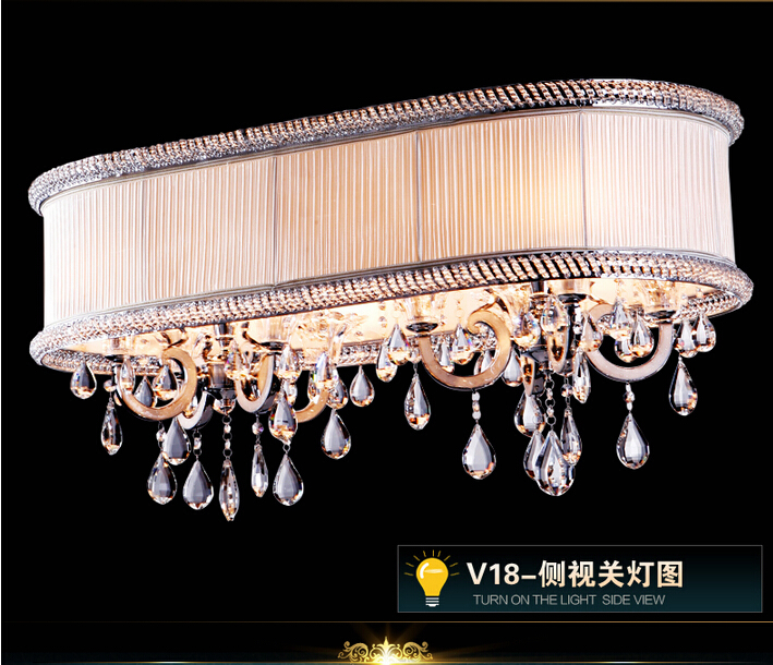 d1000mm h500mm crystal chandeliers classic fabric led modern chandelier home living lighting lustres de sala,lustre de cristal