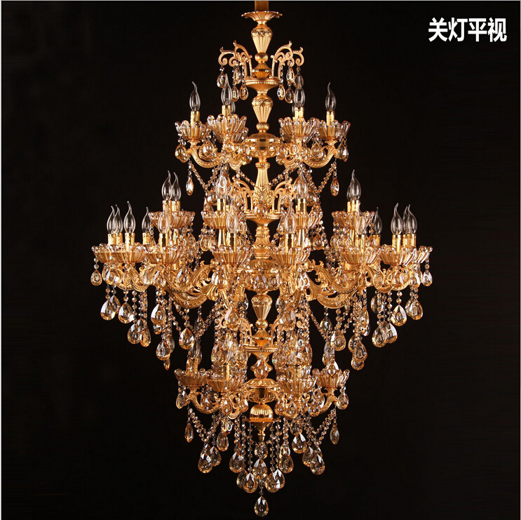 d1080mm 36l heads modern crystal chandelier lighting fixture crystal lustre, staircase lamp,, foyer large crystal stair light