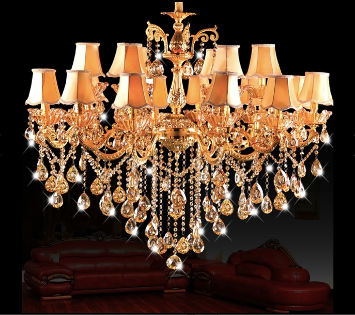 d1100mm h900mm crystal chandelier crystal gold color el chandelier light fixture crystal lamps luminaire