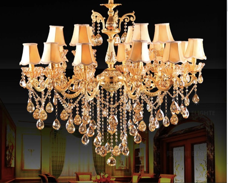 d1100mm h900mm crystal chandelier crystal gold color el chandelier light fixture crystal lamps luminaire