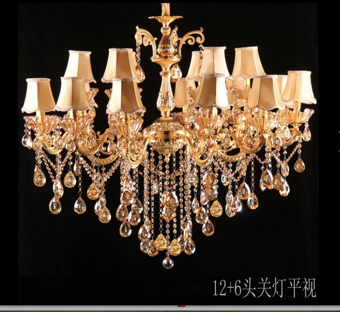 d1100mm h900mm crystal chandelier crystal gold color el chandelier light fixture crystal lamps luminaire