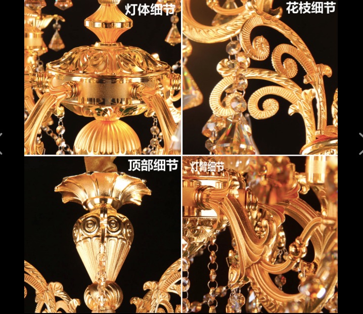 d1100mm h900mm crystal chandelier crystal gold color el chandelier light fixture crystal lamps luminaire