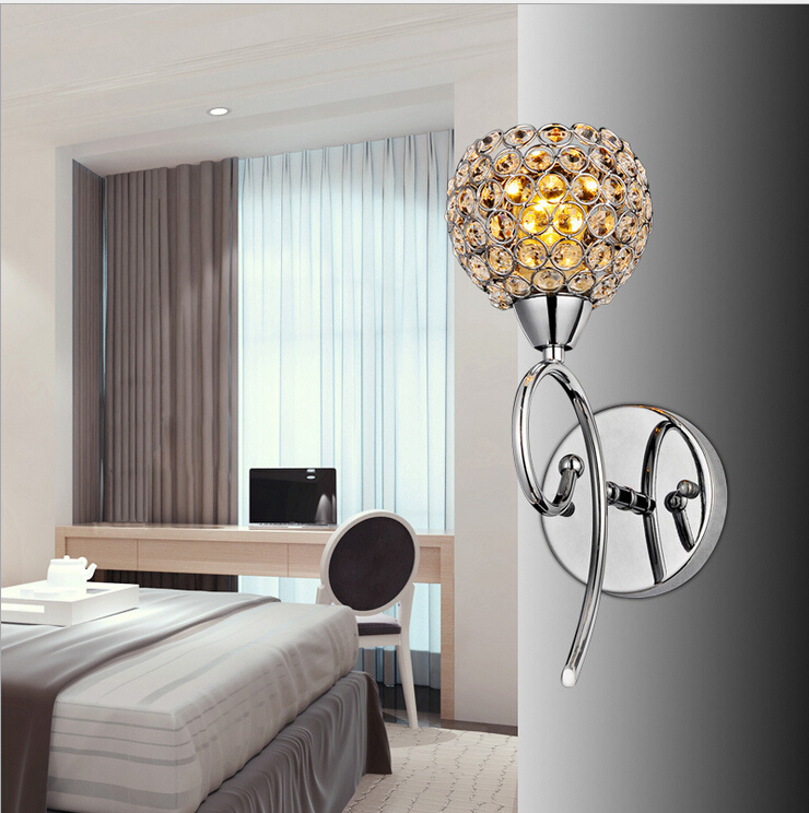 d120mm h400mm crystal wall lamp luxury bedroom bedside candle k9 crystal wall lamp ac e14 wall lights