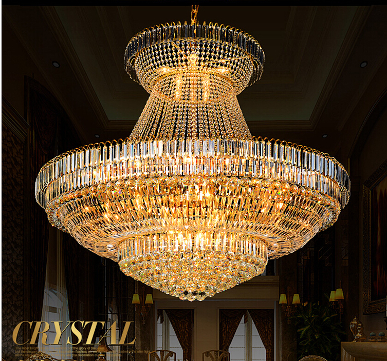 d140cm h120cm k9 crystal chandelier led candle holder lamps modern long large chandeliers villa living room light