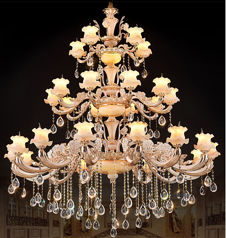 d150cm h180cm 30l modern k9 crystal chandelier led chandelier dinning room chandelier living room lamp ac guaranteed