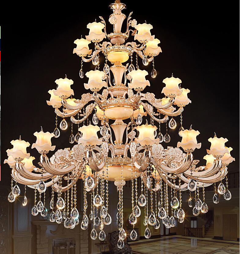 d150cm h180cm 30l modern k9 crystal chandelier led chandelier dinning room chandelier living room lamp ac guaranteed