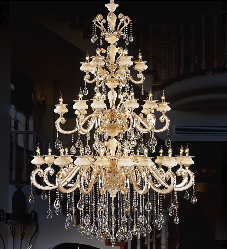 d150cm h200cm 32l k9 crystal chandelier led chandelier dinning room chandelier living room lamp ac guaranteed