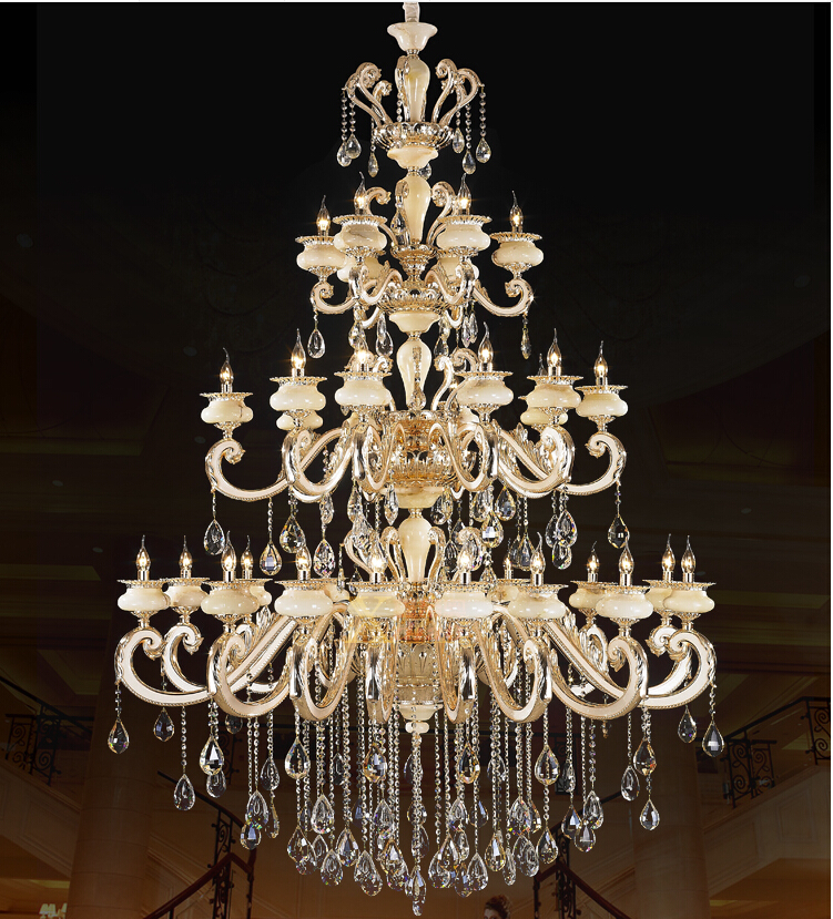 d150cm h200cm 32l k9 crystal chandelier led chandelier dinning room chandelier living room lamp ac guaranteed