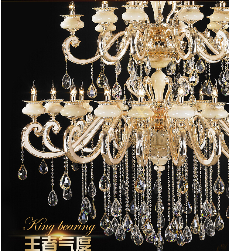 d150cm h200cm 32l k9 crystal chandelier led chandelier dinning room chandelier living room lamp ac guaranteed