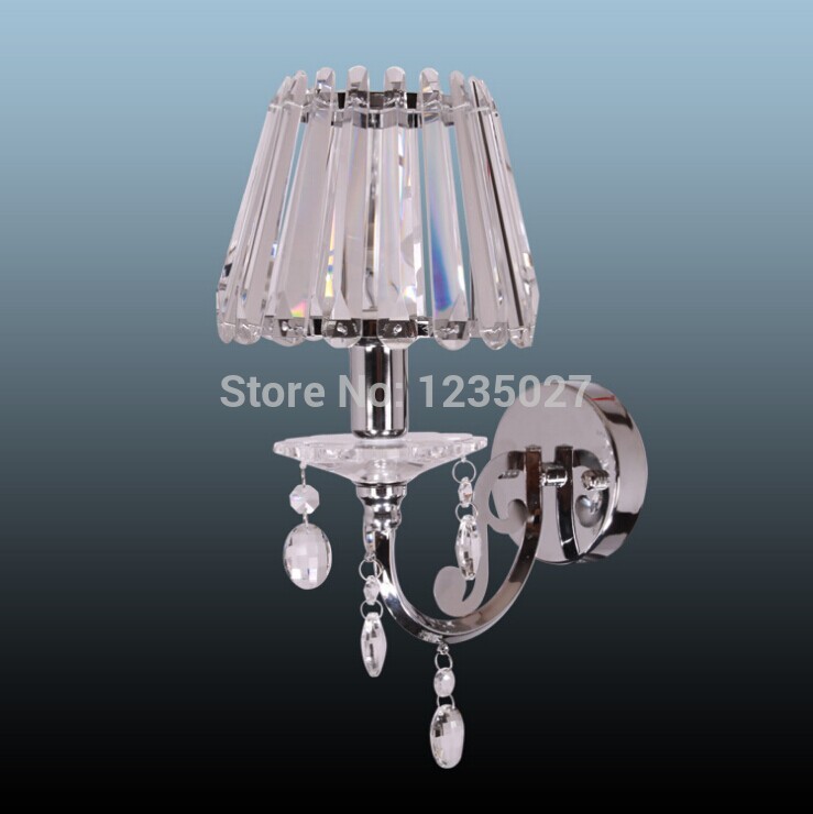 d150mm european style iron indoor crystal wall light lamps snow white for home 220v using e14 light bulbs wall lamp