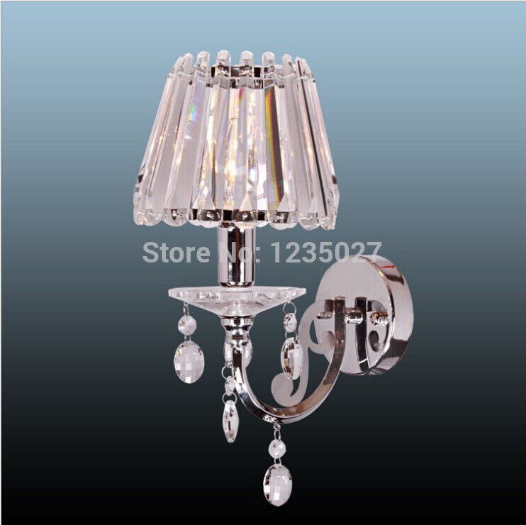 d150mm european style iron indoor crystal wall light lamps snow white for home 220v using e14 light bulbs wall lamp