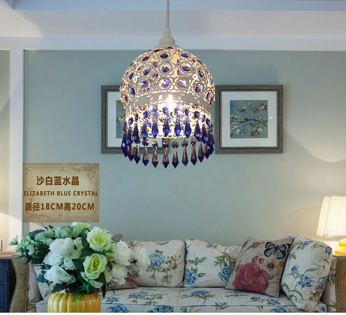 d180mm crystal pendant lamps lighting, 1 head bohemian iron bar pendant light colorful crystal pendant light