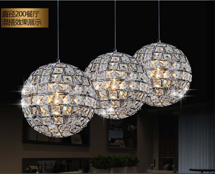 d200mm 1l and 3lights,e14 luminaire modern led crystal ceiling light lamp for living room bedroom home lighting