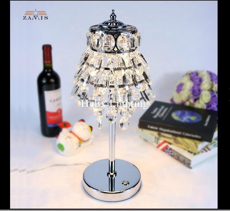 d200mm h400mm luxruy crystal table lamp fashion k9 table lamp living room lamps bedroom lighting ac led table lamp