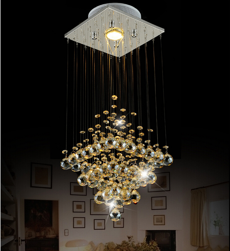 d200mm modern chandeliers,crystal pendant lamp first-level k9 crystal chandelier for living room with led bulb ac