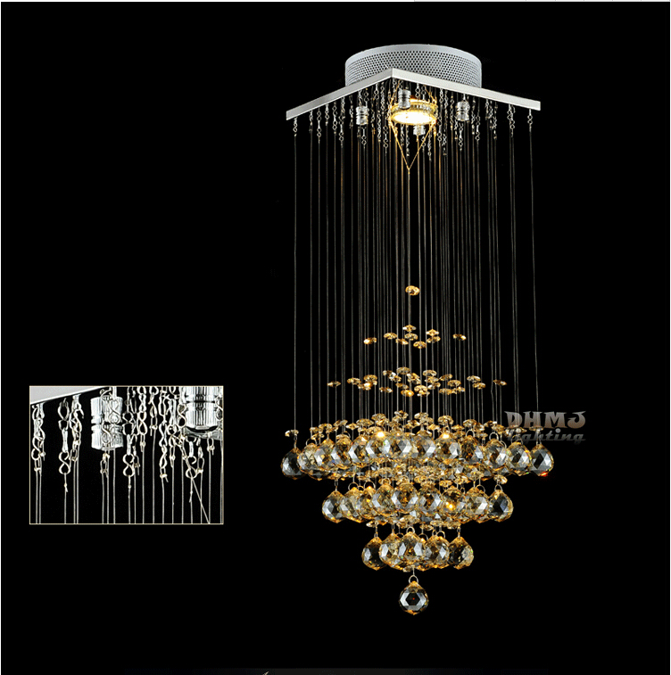 d200mm modern chandeliers,crystal pendant lamp first-level k9 crystal chandelier for living room with led bulb ac