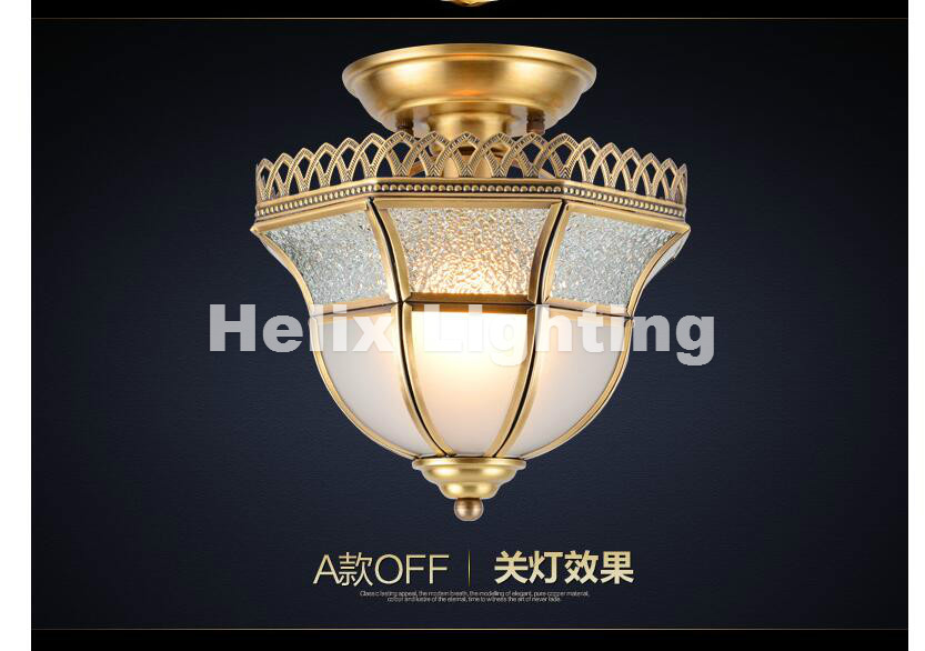 d24cm bronze american countryside style wrought iron led ac ceiling light cloth art asile lamp bedroom decoration lamp ship